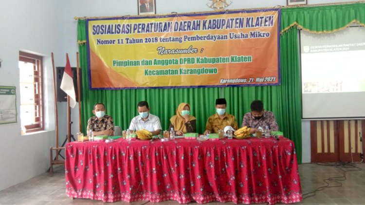 Sosialisasi Perda Kab. Klaten No 11 Tahun 2018 Tentang Pemberdayaan Usaha Mikro Bertempat di Desa Pugeran, Kecamatan Karangdowo