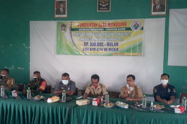 Penyaluran BLT DD Tahap I Tahun 2021 Desa Munggung Kecamatan Karangdowo
