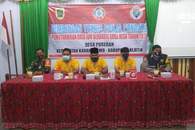 Bimtek Pemutakhiran Data IDM Berbasis SDGs Desa Tahun 2021 Desa Pugeran Kecamatan Karangdowo