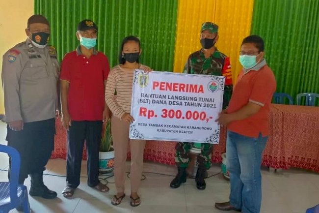 Penyaluran BLT DD Tahap I Tahun 2021 Desa Tambak Kecamatan Karangdowo