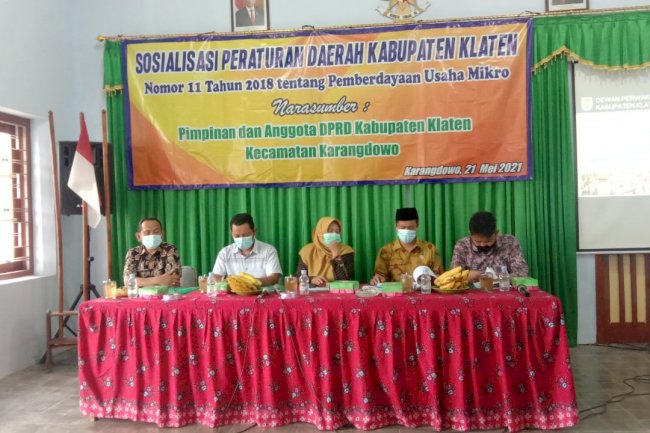 Sosialisasi Perda Kab. Klaten No 11 Tahun 2018 Tentang Pemberdayaan Usaha Mikro Bertempat di Desa Pugeran, Kecamatan Karangdowo