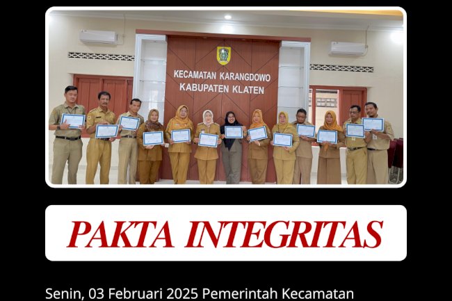 Penandatanganan Pakta Integritas ASN Kecamatan Karangdowo