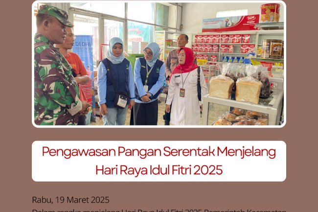 Pengawasan Pangan Serentak Menjelang Hari Raya Idul Fitri 2025 Kecamatan Karangdowo