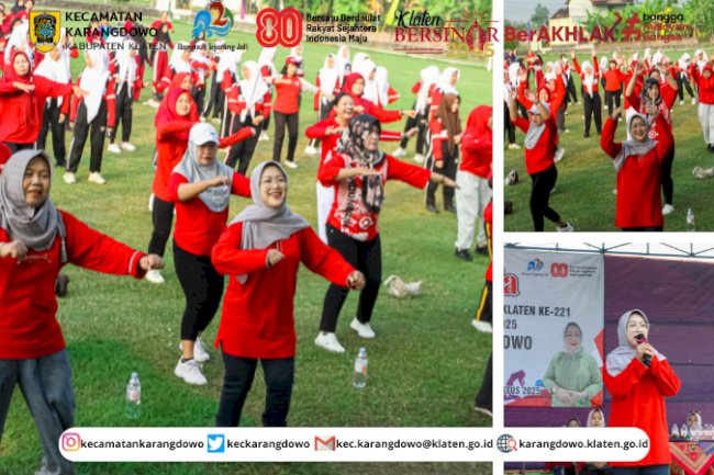 Senam Ceria dalam rangka Hari Jadi Kabupaten Klaten Ke-221 & HUT RI Ke-80 Tahun 2025