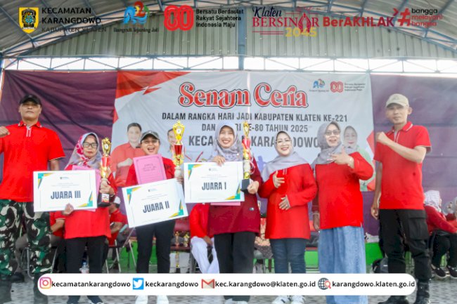 Penyerahan Hadiah Lomba Hatinya Pkk Tingkat Kecamatan Karangdowo Tahun 2025