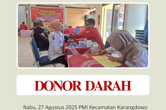 PMI Kecamatan Karangdowo Menggelar Donor Darah bersama PMI Kabupaten Klaten