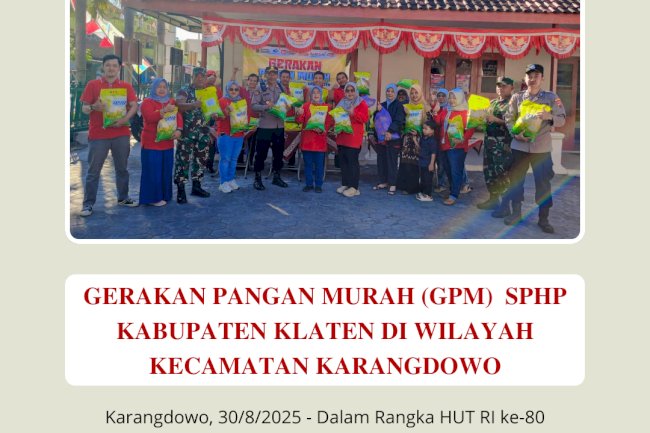 Gerakan Pangan Murah (GPM) SPHP kabupaten klaten di wilayah kecamatan karangdowo