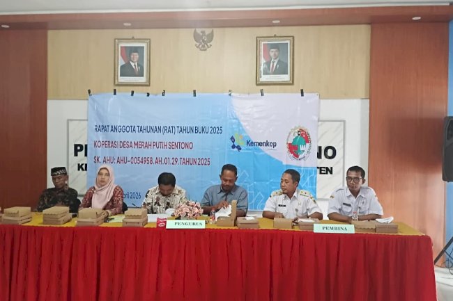 PESAN CAMAT PADA  RAPAT ANGGOTA TAHUNAN ( RAT ) KOPERASI DESA MERAH PUTH ( KDMP ) SENTONO TAHUNAN ( RAT ) TAHUN 2025