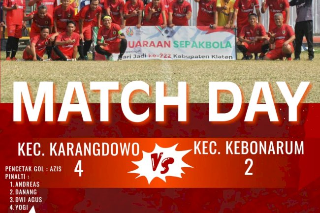 MENGALAHKAN TIM KEBONARUM KESEBELASAN KARANGDOWO MAJU KE BABAK SEMI FINAL