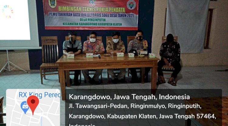 Bimtek Pemutakhiran Data IDM Berbasis SDGs Desa Tahun 2021 Desa Ringinputih Kecamatan Karangdowo