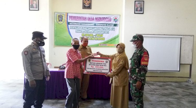Penyaluran BLT DD Tahap I Tahun 2021 Desa Ngolodono Kecamatan Karangdowo