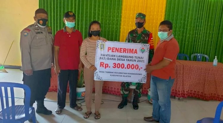 Penyaluran BLT DD Tahap I Tahun 2021 Desa Tambak Kecamatan Karangdowo