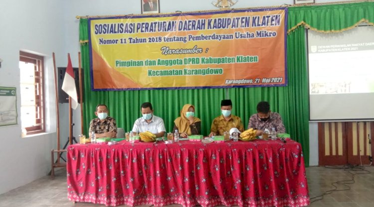 Sosialisasi Perda Kab. Klaten No 11 Tahun 2018 Tentang Pemberdayaan Usaha Mikro Bertempat di Desa Pugeran, Kecamatan Karangdowo