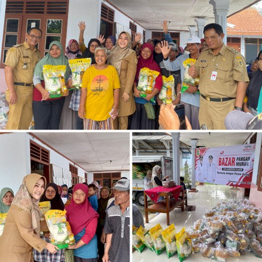 Bupati Klaten, Sri Mulyani Kembali Salurkan Bazar Pangan Murah di Kecamatan Karangdowo 