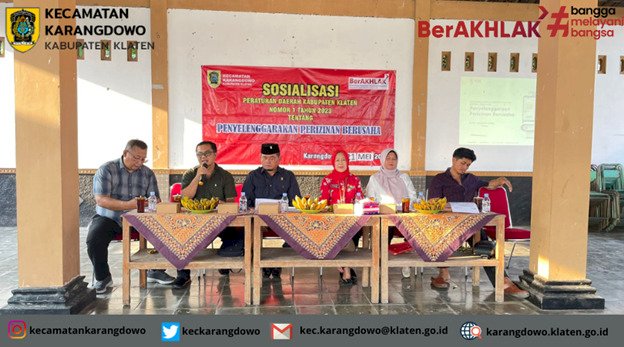 Sosialisasi Peraturan Daerah Kabupaten Klaten Nomor 1 Tahun 2023 tentang Penyelenggaraan Prizinan Berusaha di Wilayah Kecamatan Karangdowo (Desa Sentono, Desa Ngolodono, dan Desa Tegalampel)
