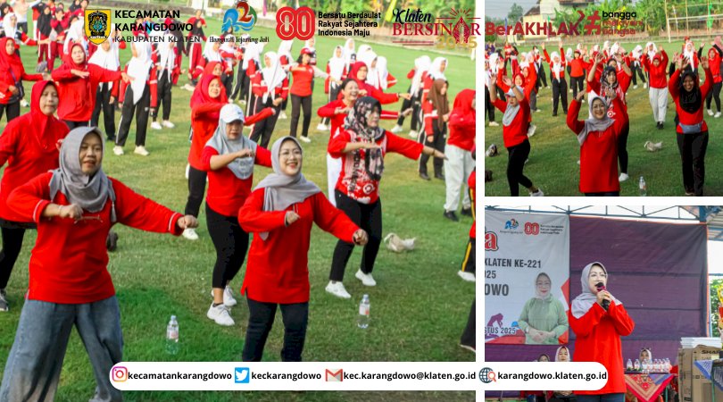 Senam Ceria dalam rangka Hari Jadi Kabupaten Klaten Ke-221 & HUT RI Ke-80 Tahun 2025