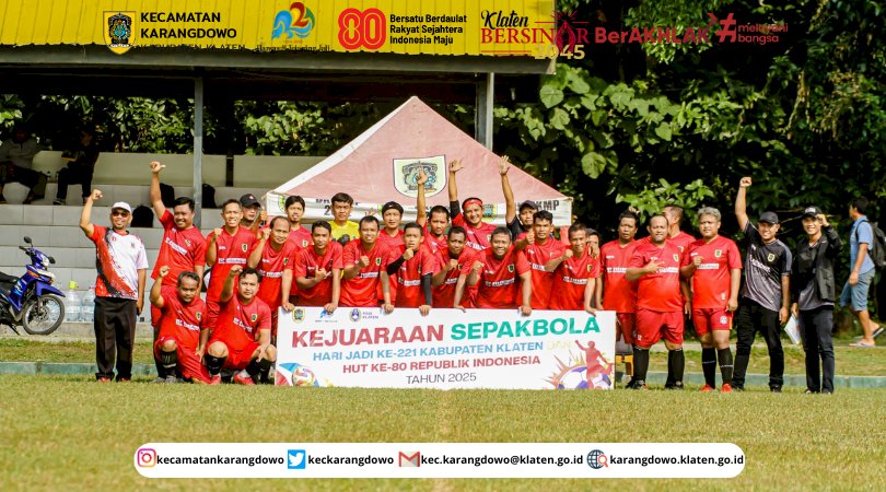 Kecamatan Karangdowo Menyabet Juara III dalam Lomba Sepak Bola Tingkat Kabupaten Klaten Tahun 2025