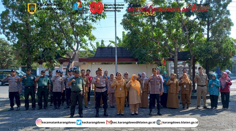 "Apel 3 Pilar" Wujud Sinergi Pemerintah Kecamatan, TNI, dan Polri Bersama Dalam Menjaga Keamanan Dan Ketertiban Desa se-Kecamatan Karangdowo