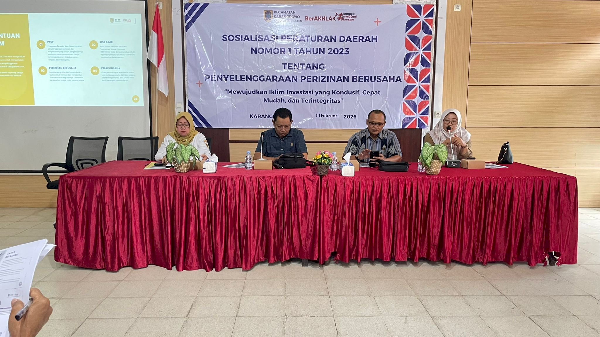 KARANG TARUNA  MANDIRI KARANGDOWO MENGIKUTI SOSIALISASI PERDA PENYELENGGARAAN IJIN BERUSAHA