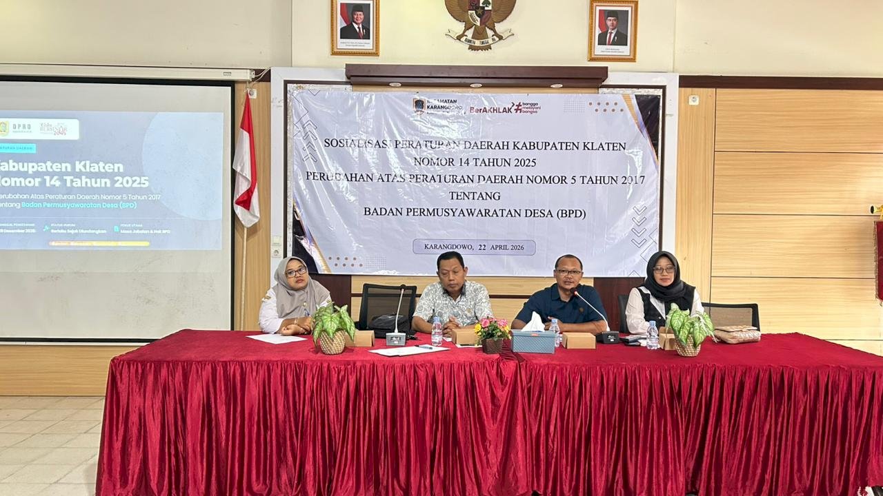 KECAMATAN KARANGDOWO SOSIALISASIKAN PERDA TENTANG BPD KEPADA WARGA DESA KARANGJOHO