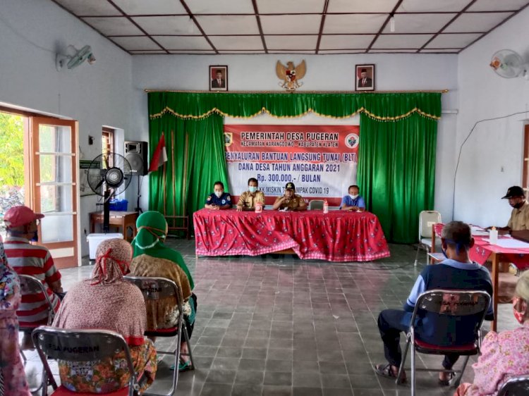 Penyaluran BLT DD Tahap I Tahun 2021 Desa Pugeran Kecamatan Karangdowo