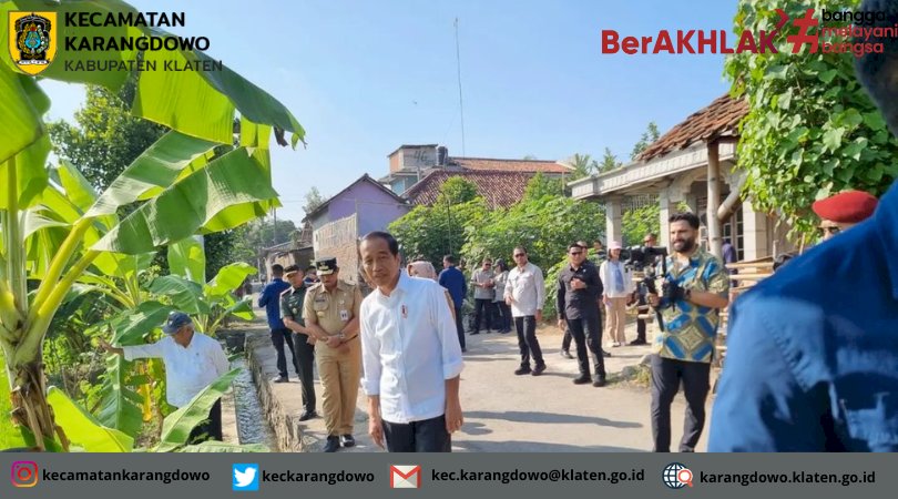 Presiden RI, Joko Widodo Tinjau Program Pompanisasi di Desa Tumpukan Kecamatan Karangdowo