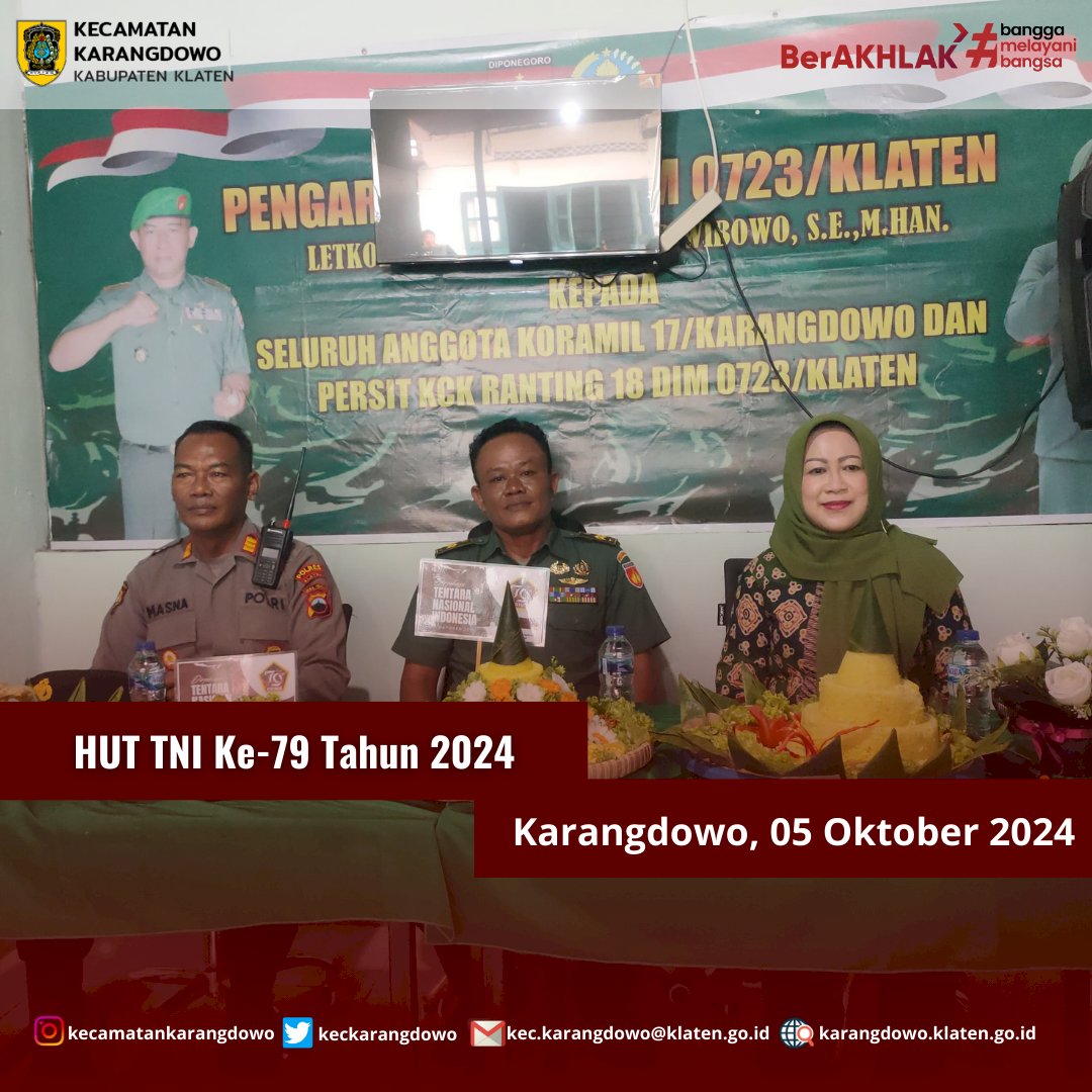 Peringatan HUT TNI ke-79 Tahun 2024 bersama Muspika Kecamatan Karangdowo