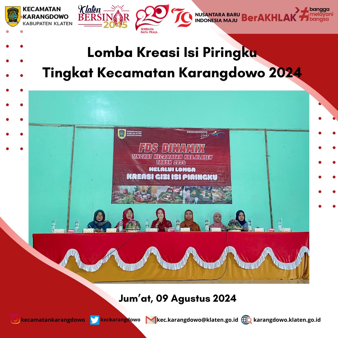 Lomba Kreasi Isi Piringku Tingkat Kecamatan Karangdowo Tahun 2024