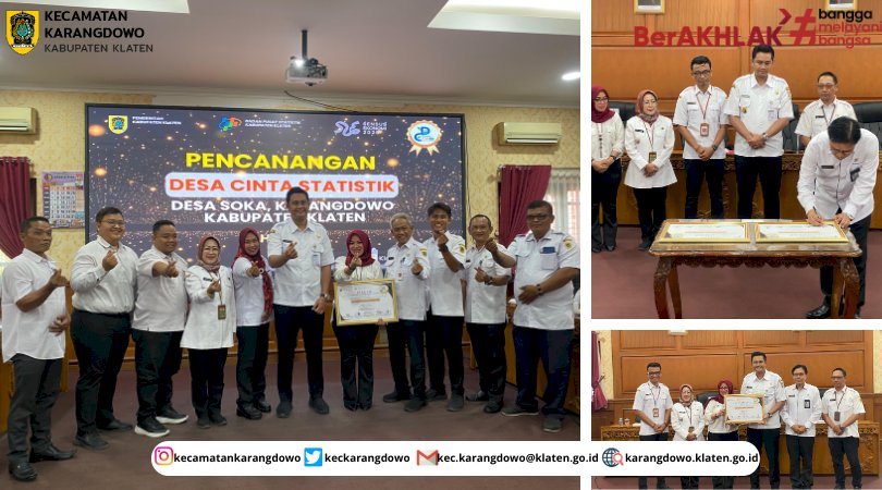 Pencanangan Program Desa Cantik (CINTA STATISTIK) di Desa Soka Kecamatan Karangdowo