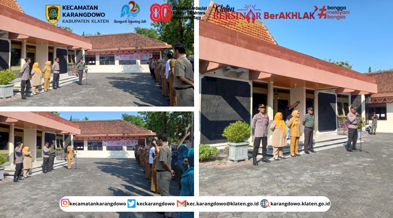 "Apel 3 Pilar" Wujud Sinergi Pemerintah Kecamatan, TNI, dan Polri Bersama Dalam Menjaga Keamanan Dan Ketertiban Desa se-Kecamatan Karangdowo
