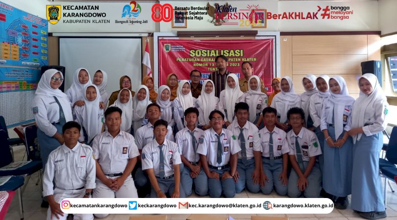 Sosialisasi Peraturan Daerah Kabupaten Klaten No. 13 Tahun 2023 Tentang Pembinaan Ideologi Pancasila Dan Wawasan Kebangsaan di Kecamatan Karangdowo