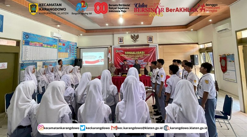 Ketua DPRD Kabupaten Klaten Melaksanakan Sosialisasi Peraturan Daerah Kabupaten Klaten No. 13 Tahun 2023 Tentang Pembinaan Ideologi Pancasila Dan Wawasan Kebangsaan di Kecamatan Karangdowo