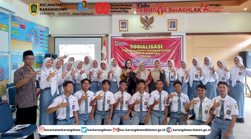 Ketua DPRD Kabupaten Klaten Melaksanakan Sosialisasi Peraturan Daerah Kabupaten Klaten No. 13 Tahun 2023 Tentang Pembinaan Ideologi Pancasila Dan Wawasan Kebangsaan di Kecamatan Karangdowo