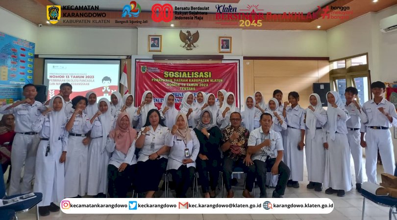 Sosialisasi Peraturan Daerah Kabupaten Klaten No. 13 Tahun 2023 Tentang Pembinaan Ideologi Pancasila Dan Wawasan Kebangsaan di Kecamatan Karangdowo