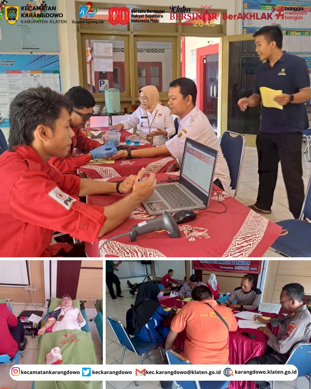 PMI Kecamatan Karangdowo Menggelar Donor Darah bersama PMI Kabupaten Klaten