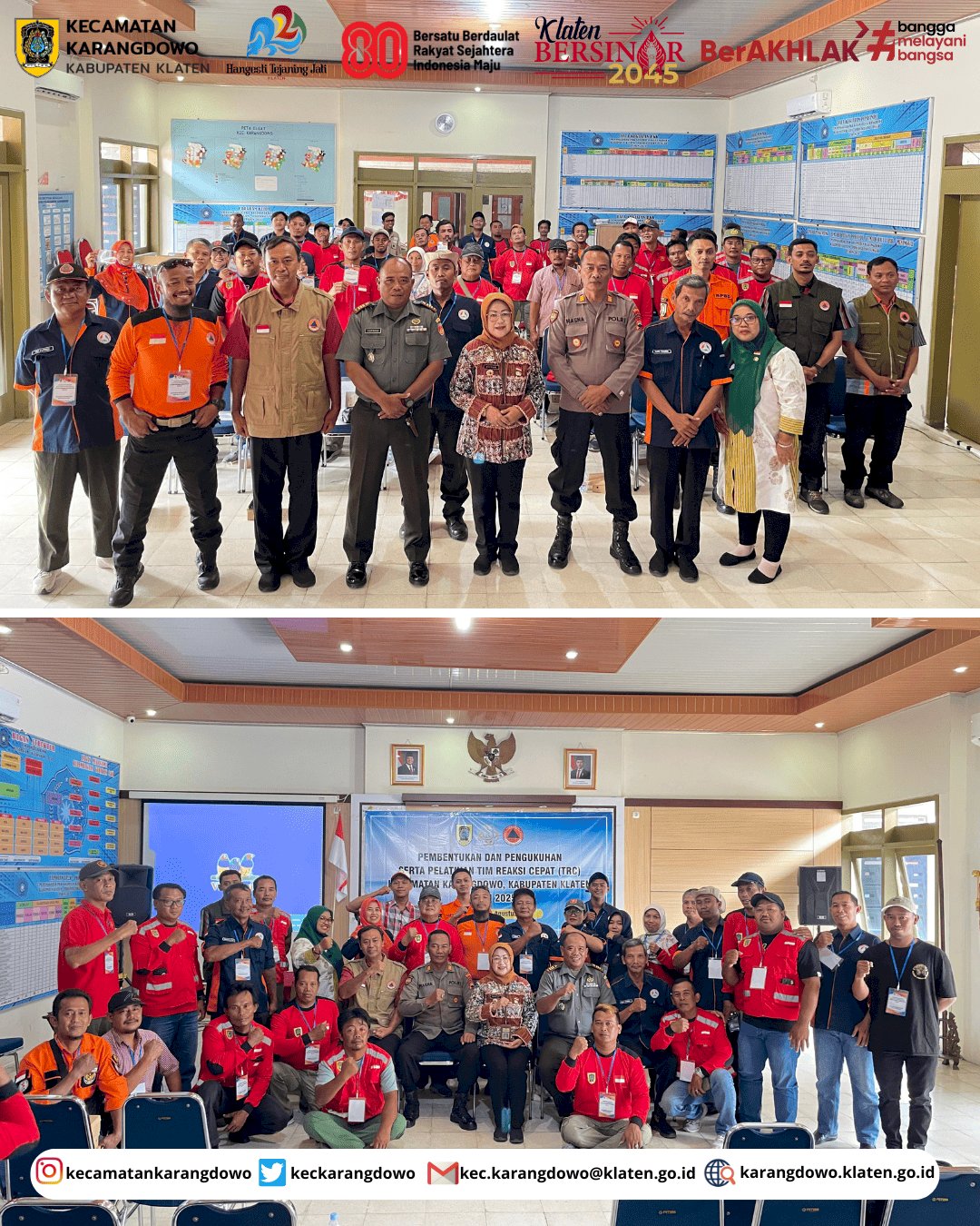 Pengukuhan Tim Reaksi Cepat (TRC) Kecamatan Karangdowo