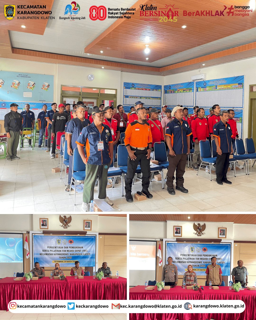 Pengukuhan Tim Reaksi Cepat (TRC) Kecamatan Karangdowo