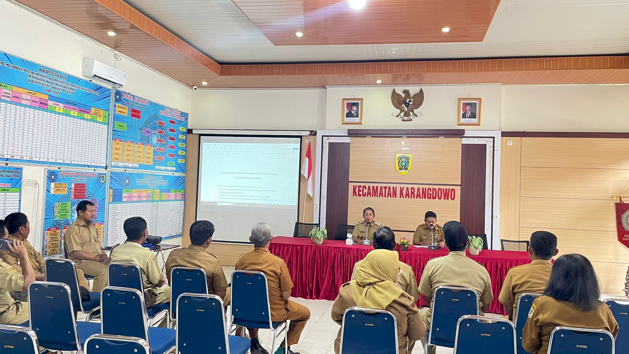 KARANGDOWO ADAKAN RAKOR PERSIAPAN  PASAR MURAH JELANG LEBARAN BERSAMA FORKOMPIMCAM DAN KEPLA DESA