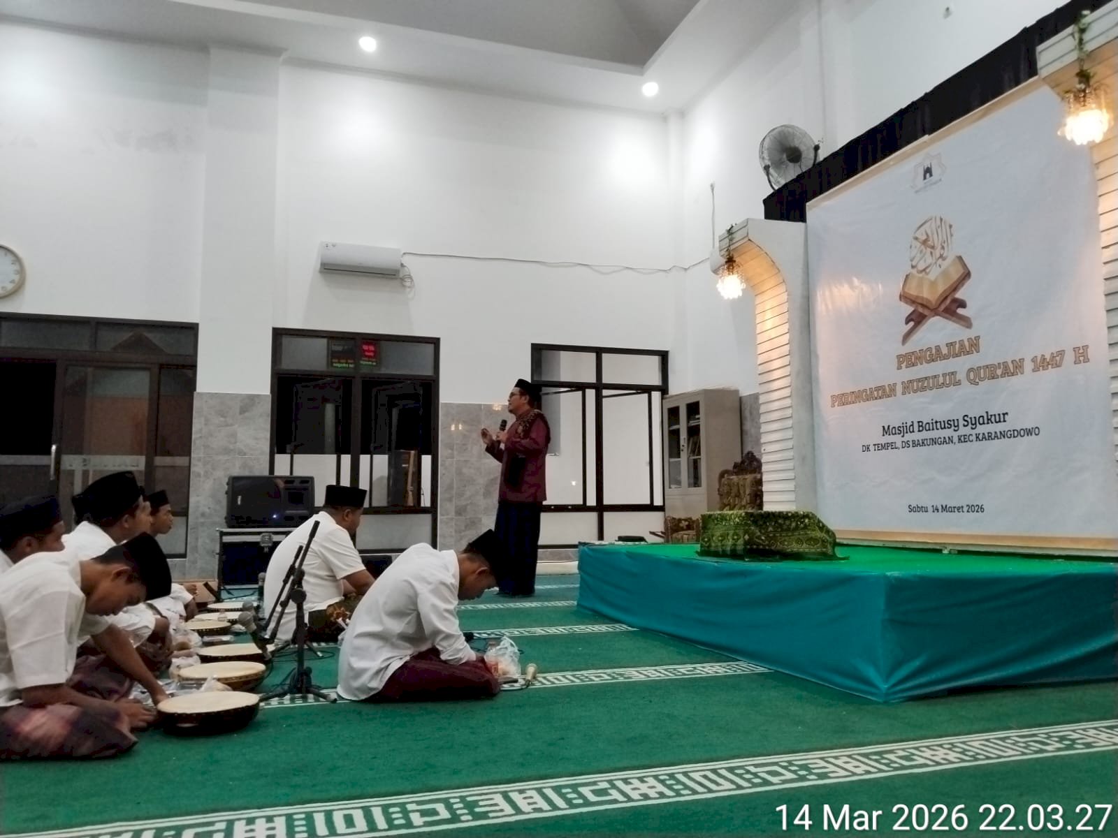 CAMAT AJAK JAGA KEGUYUB RUKUNAN  PADA PERINGATAN NUZULUL QUR’AN DI MASJID BAITUSY SYAKUR BAKUNGAN KARANGDOWO