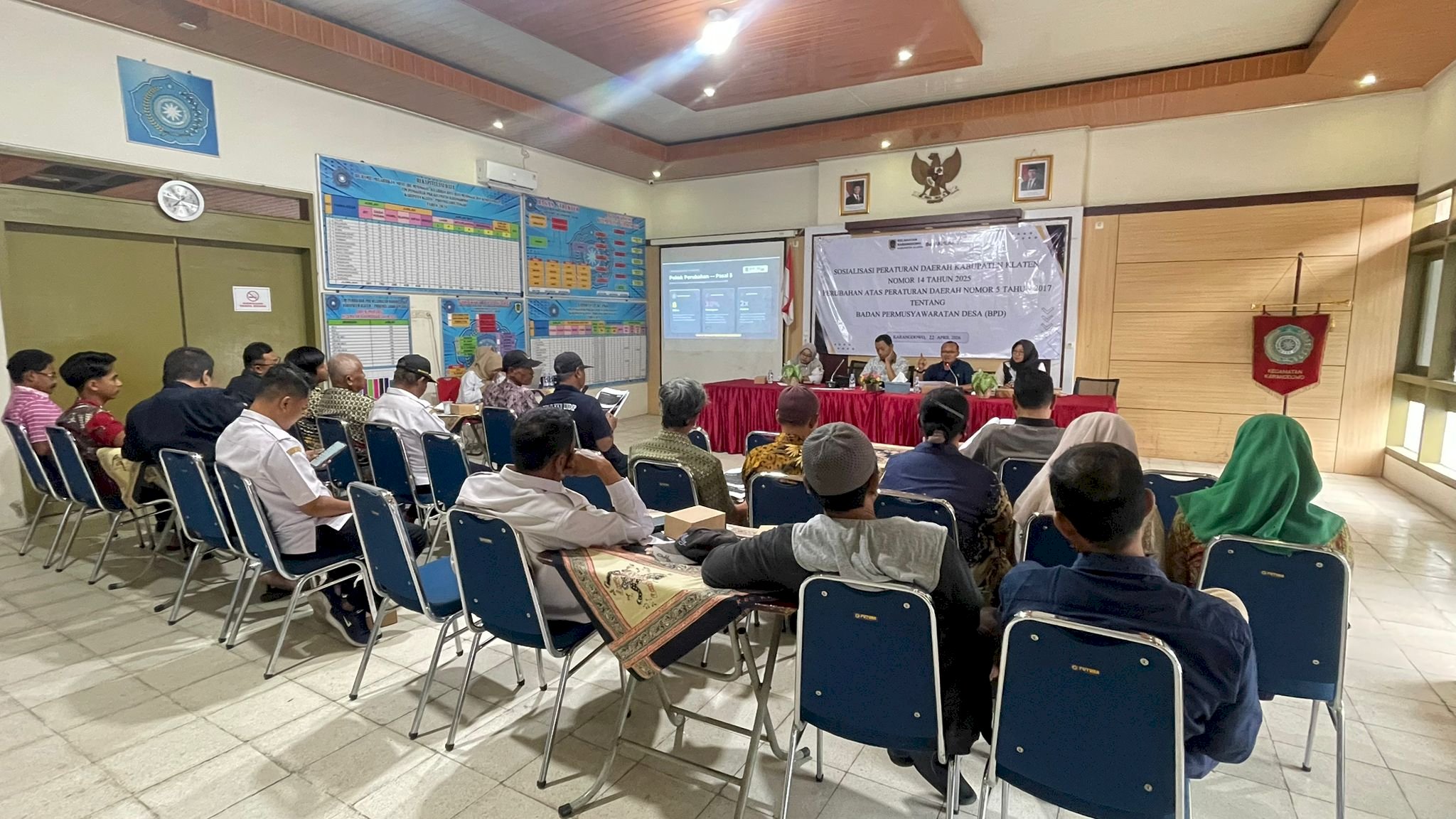KECAMATAN KARANGDOWO SOSIALISASIKAN PERDA TENTANG BPD KEPADA WARGA DESA KARANGJOHO