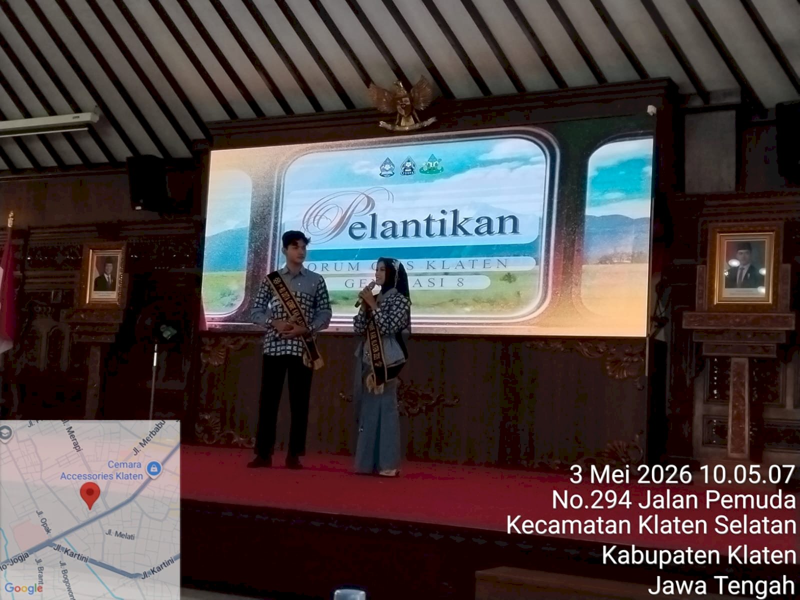 CAMAT KARANGDOWO HADIRI PELANTIKAN FORUM OSIS KLATEN ( FOSKA ) GENERASI KE-8  PERIODE 2026 / 2027