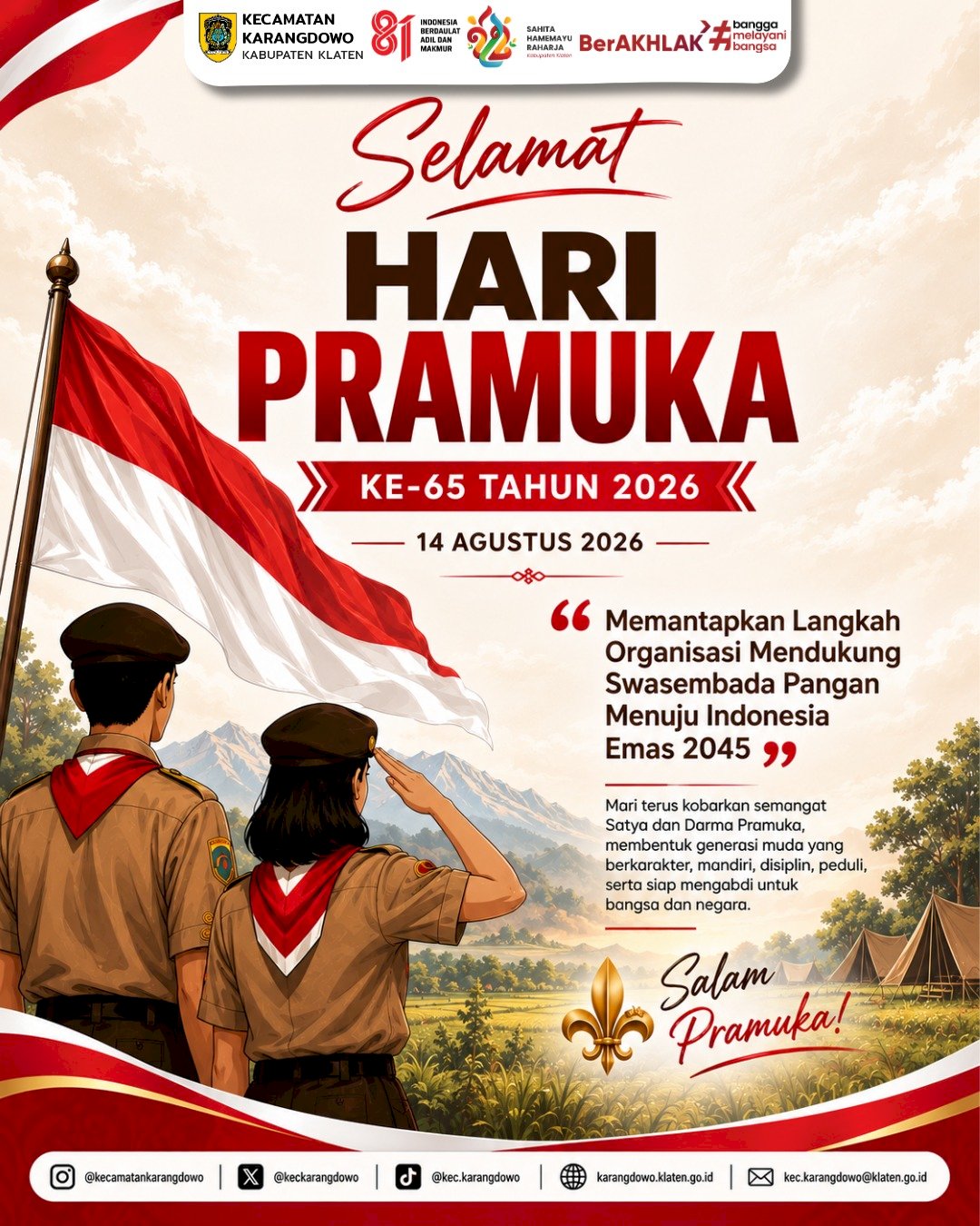 SEJARAH  PRAMUKA DI INDONESIA ( 14 Agustus 1961 - 14 Agustus 2026 )