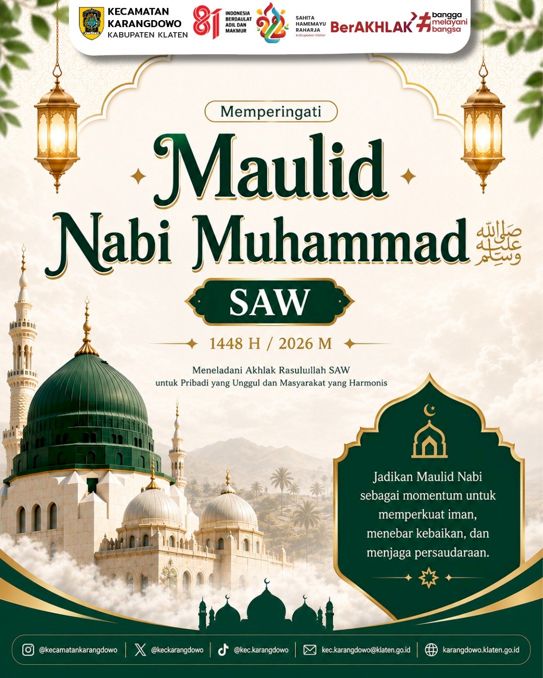  HIKMAH PERINGATAN MAULID NABI MUHAMMAD  DAN DITETAPKAN SEBAGAI HARI LIBUR NASIONAL